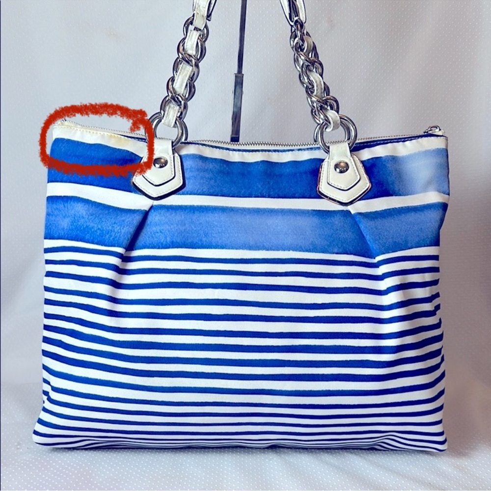 EUC COACH POPPY RARE Nautical Stripe shoulder bag - Picture 2 of 14